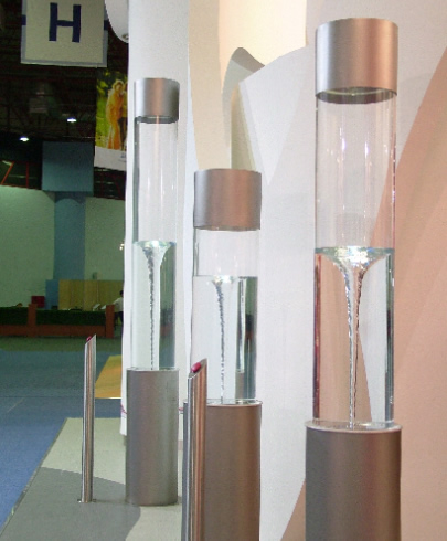 Interactive column water features